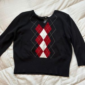 Cute Red Argyle Long Sleeve